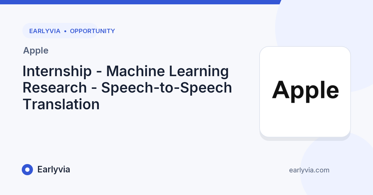 Internship - Machine Learning Research - Speech-to-Speech Translation ...